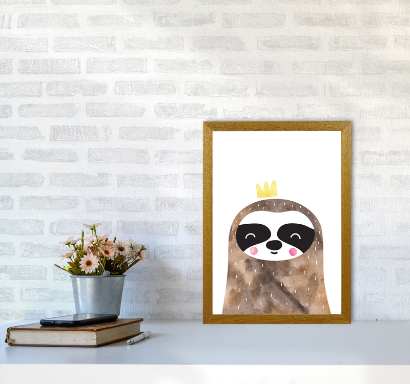 Scandi Brown Sloth Watercolour Framed Nursey Wall Art Print A3 Print Only