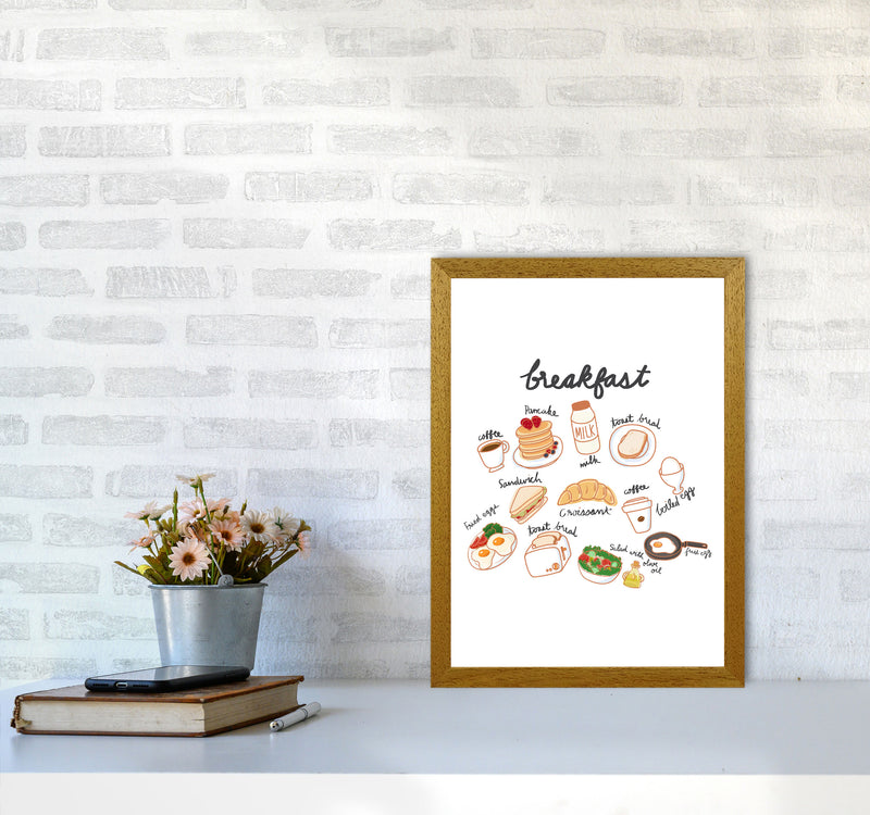 Breakfast Collection Portrait Modern Print, Framed Kitchen Wall Art A3 Print Only