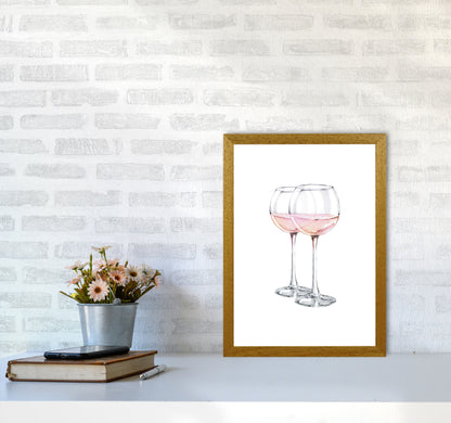 Pink Wine Glasses Modern Print A3 Print Only