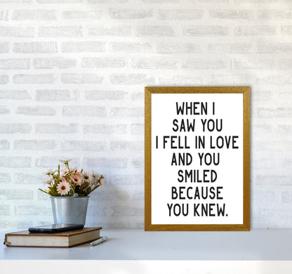When I Saw You I Fell In Love Modern Print A3 Print Only