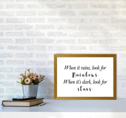 When It Rains Look For Rainbows Modern Print A3 Print Only