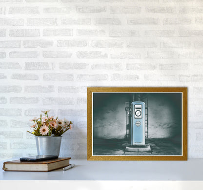 Little Blue Gas Pump Modern Print A3 Print Only
