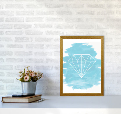 Geo Diamond Light Blue Watercolour Modern Print A3 Print Only