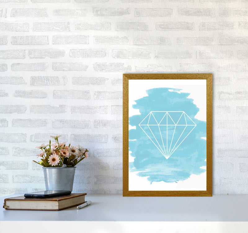 Geo Diamond Light Blue Watercolour Modern Print A3 Print Only