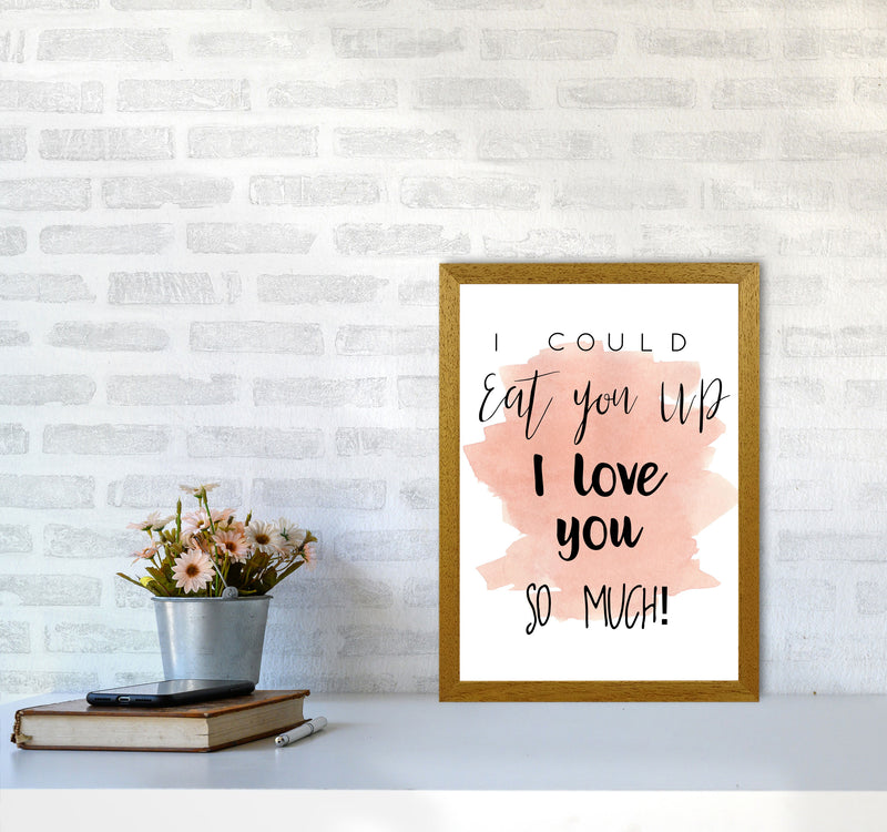 Eat You Up Peach Watercolour Modern Print A3 Print Only