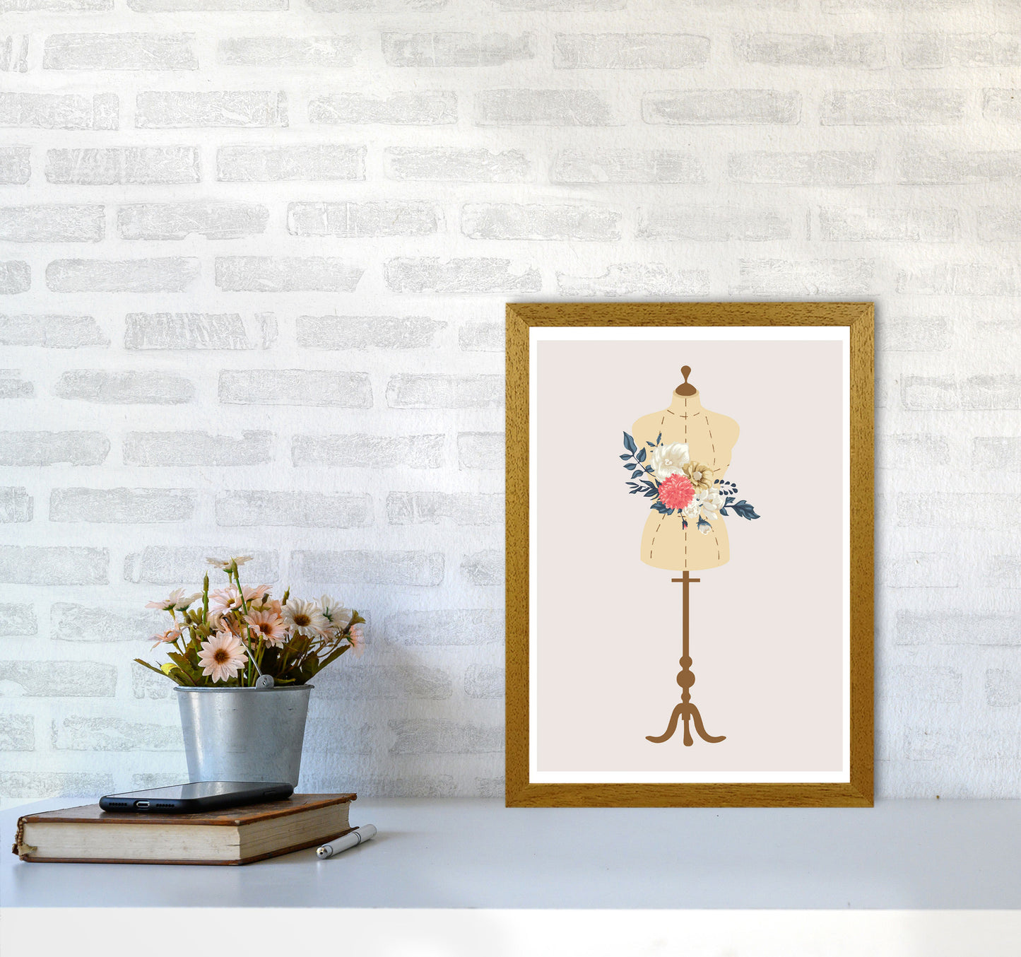 Floral Manikin Modern Print A3 Print Only