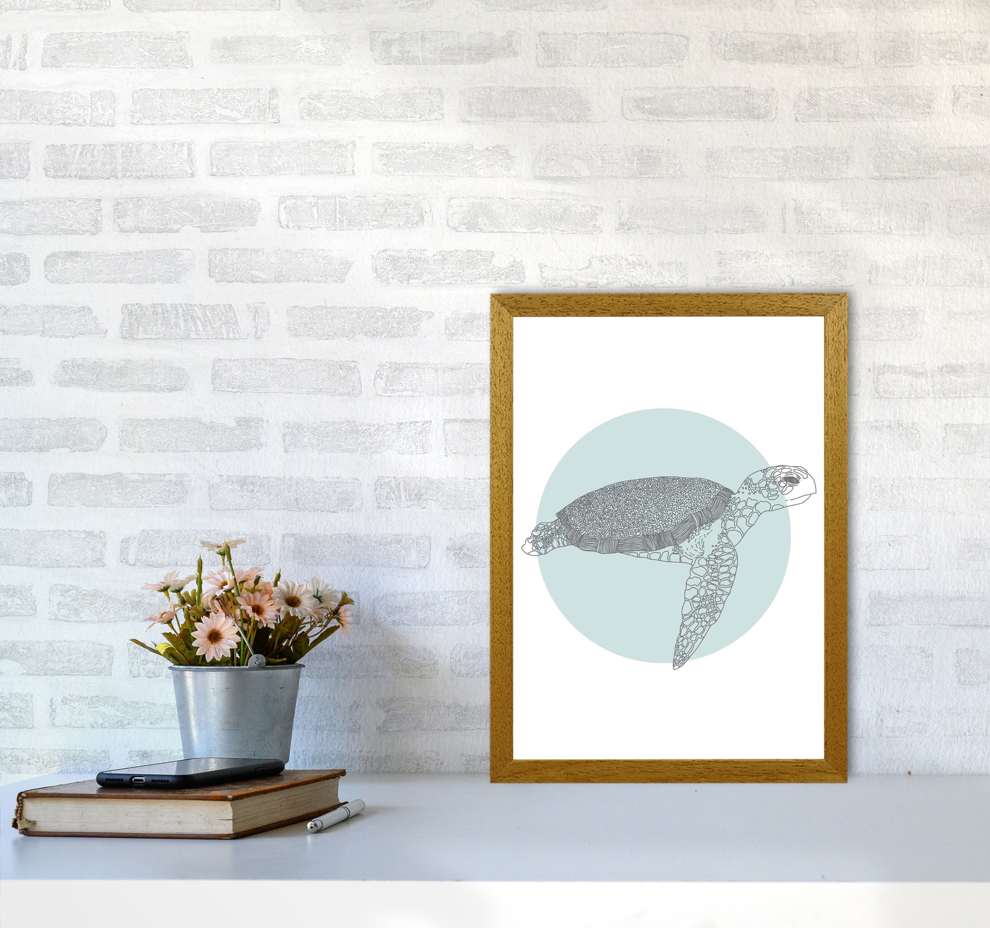 Marine Animals Turtle Modern Print Animal Art Print A3 Print Only