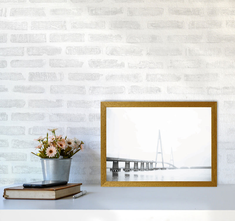 Minimal Grey Bridge Modern Print A3 Print Only