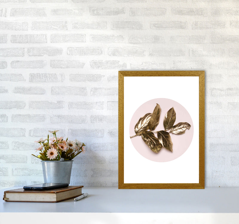 Pink And Gold Leaf Modern Print, Framed Botanical & Nature Art Print A3 Print Only