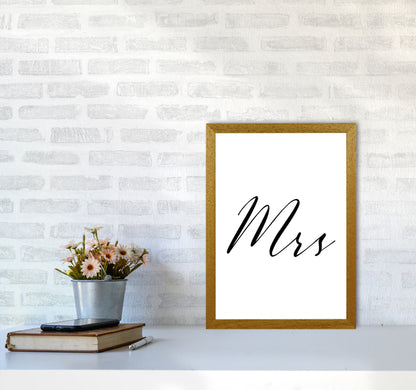 Mrs Framed Typography Wall Art Print A3 Print Only