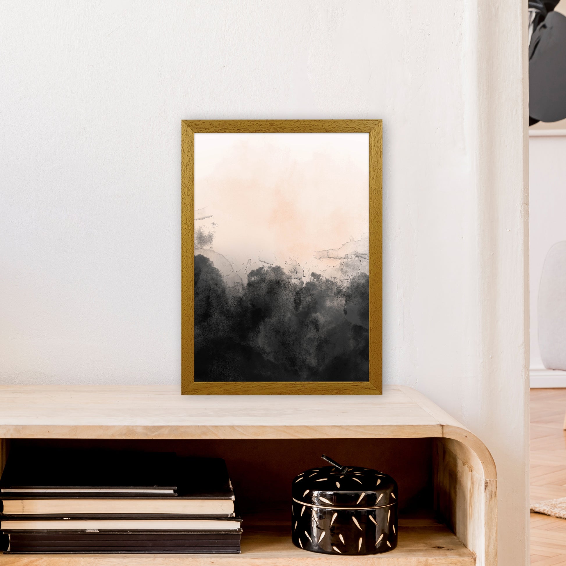 Nude And Black Watercolour 3  Art Print by Pixy Paper A3 Print Only