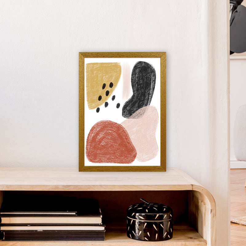 Dalia Chalk Black Polka Shapes  Art Print by Pixy Paper A3 Print Only