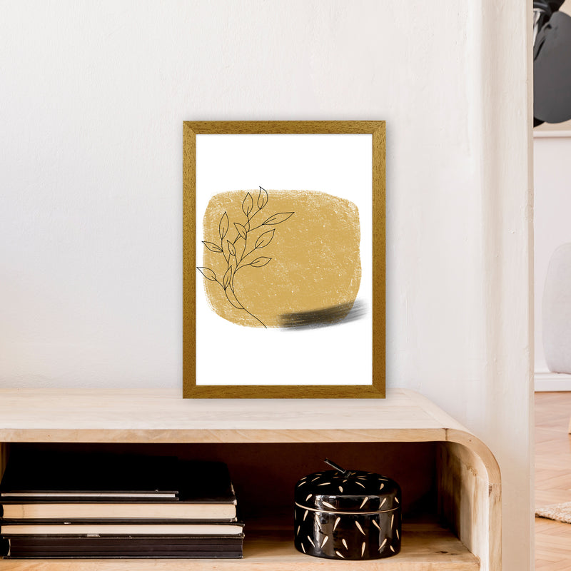 Dalia Chalk Gold Floral Square  Art Print by Pixy Paper A3 Print Only