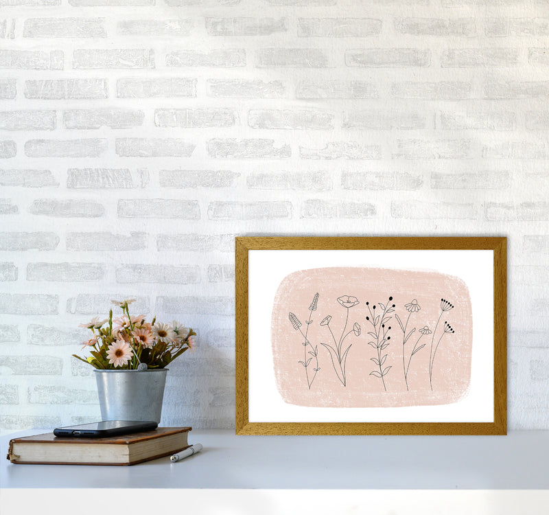 Dalia Chalk Landscape Floral  Art Print by Pixy Paper A3 Print Only