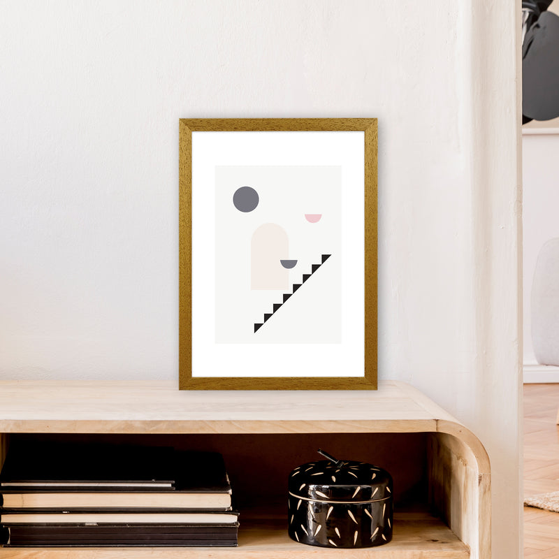Mila Pink Stairs Right N16  Art Print by Pixy Paper A3 Print Only