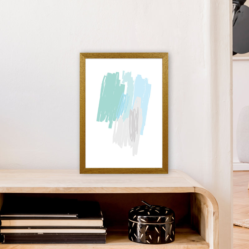 Mint Scribbles Drawings  Art Print by Pixy Paper A3 Print Only