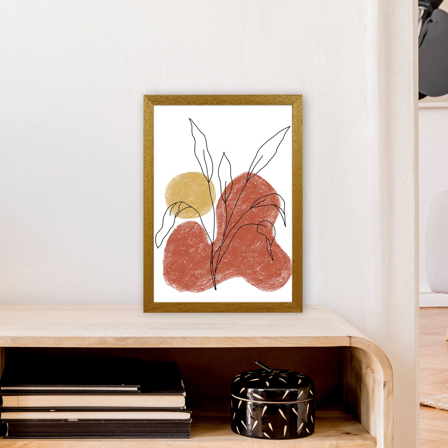 Dalia Chalk Red Floral  Art Print by Pixy Paper A3 Print Only