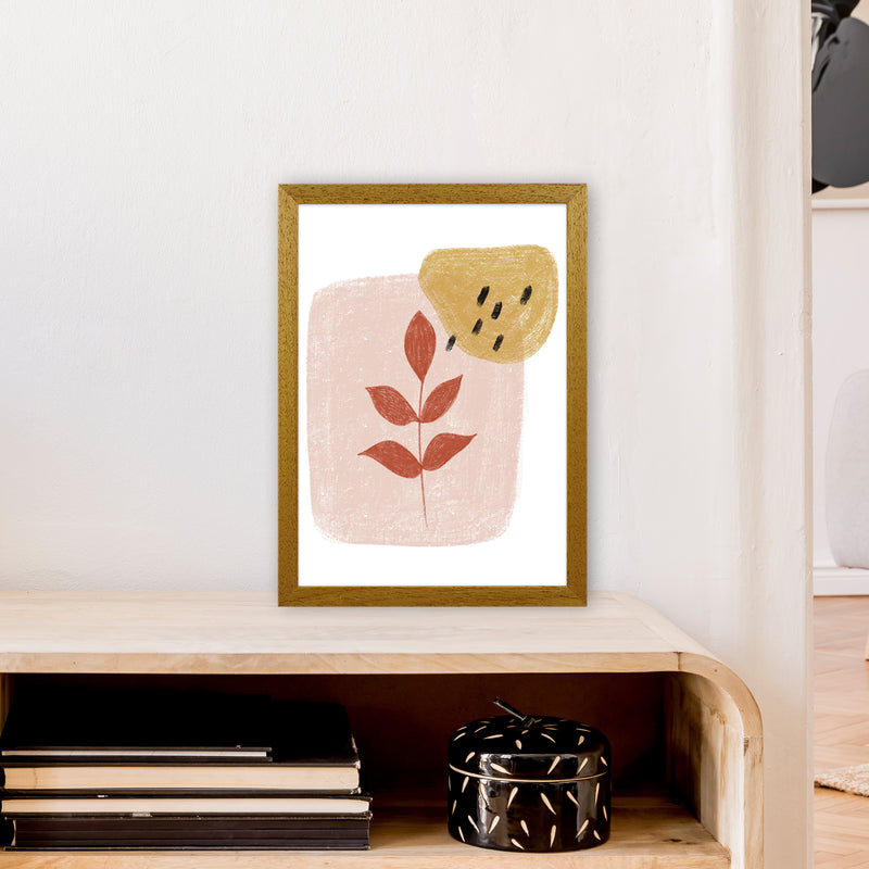 Dalia Chalk Red Leaf  Art Print by Pixy Paper A3 Print Only