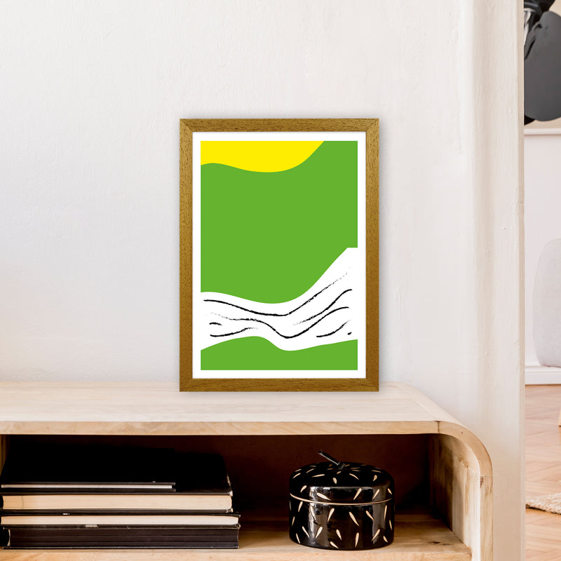 Green Lines Neon Funk  Art Print by Pixy Paper A3 Print Only