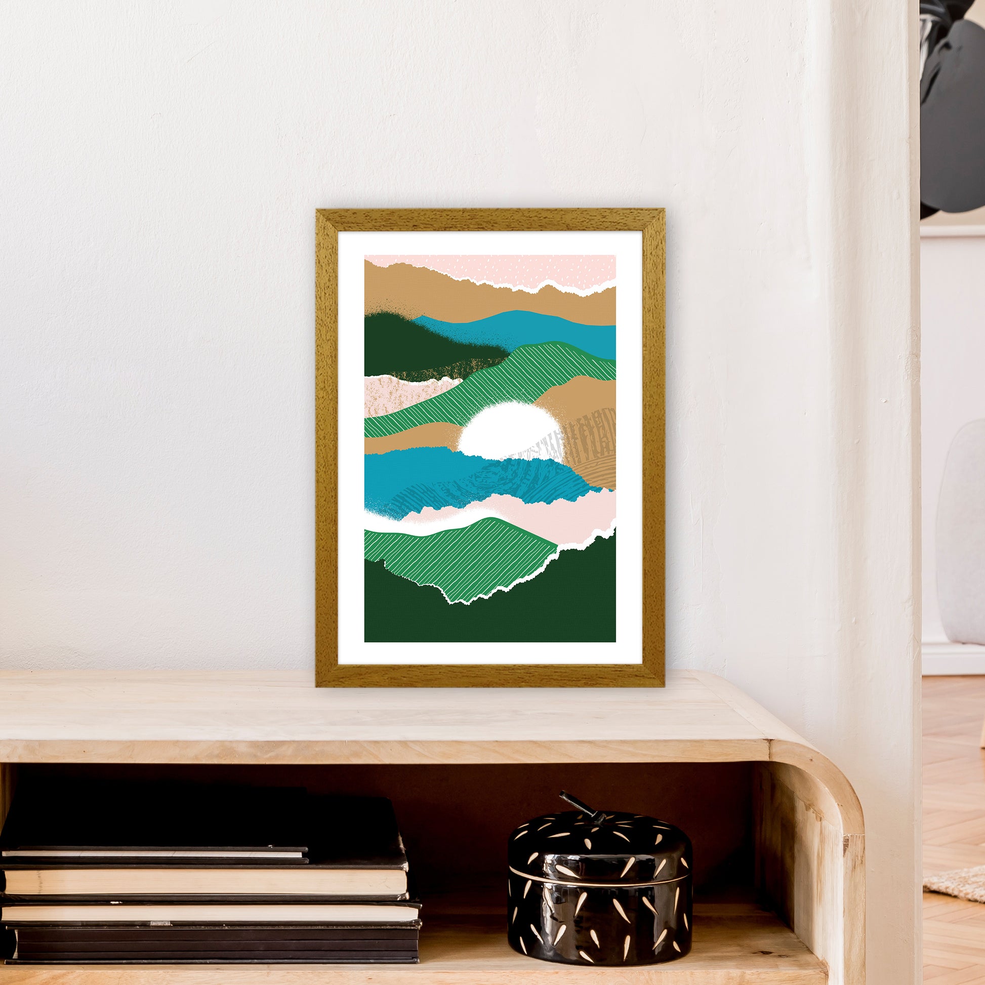 Sun Rising Jungle Abstract  Art Print by Pixy Paper A3 Print Only