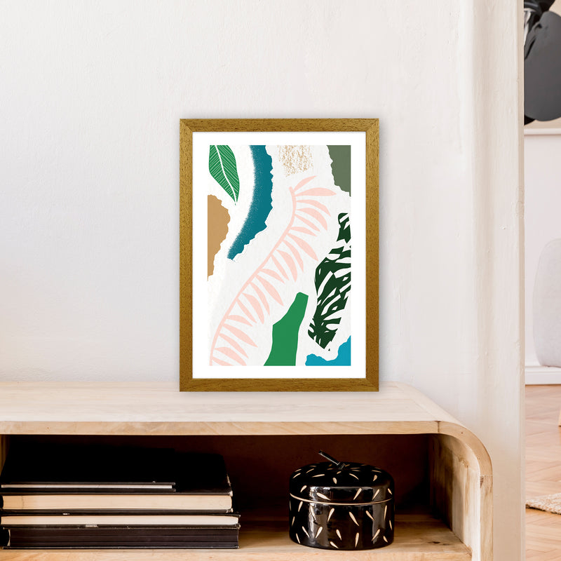 Pink Leaf Jungle Abstract  Art Print by Pixy Paper A3 Print Only