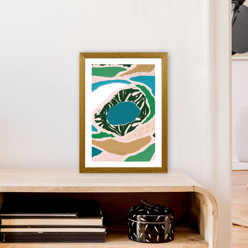 Blue Lake Jungle Abstract  Art Print by Pixy Paper A3 Print Only