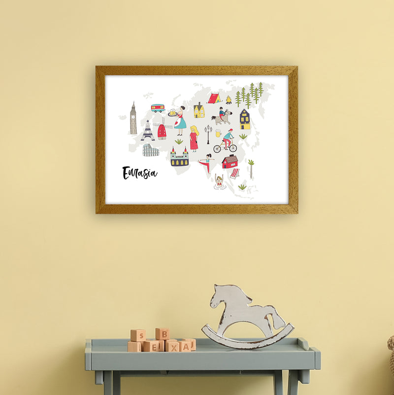 Eurasia Map  Art Print by Pixy Paper A3 Print Only
