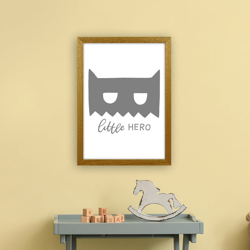 Little Hero Mask Super Scandi Grey  Art Print by Pixy Paper A3 Print Only
