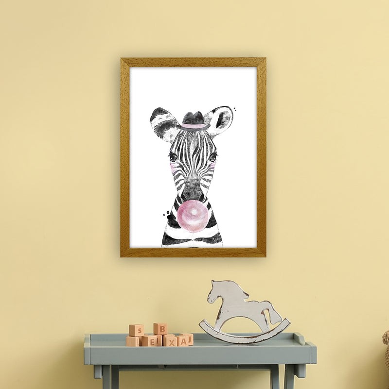 Safari Babies Zebra With Bubble  Art Print by Pixy Paper A3 Print Only