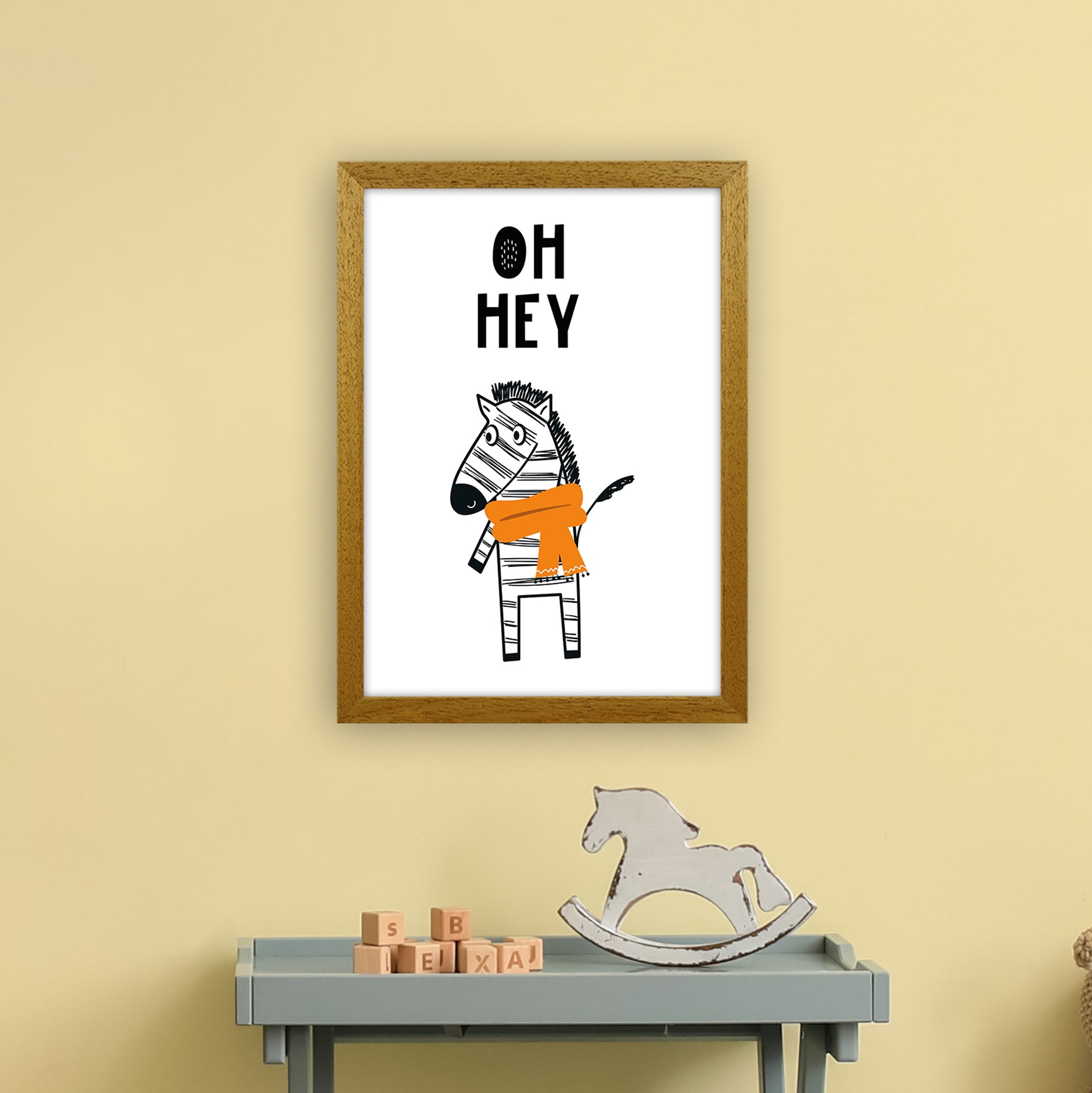 Oh Hey Zebra Animal Pop  Art Print by Pixy Paper A3 Print Only