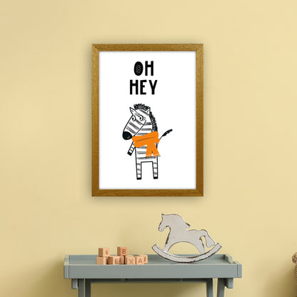 Oh Hey Zebra Animal Pop  Art Print by Pixy Paper A3 Print Only