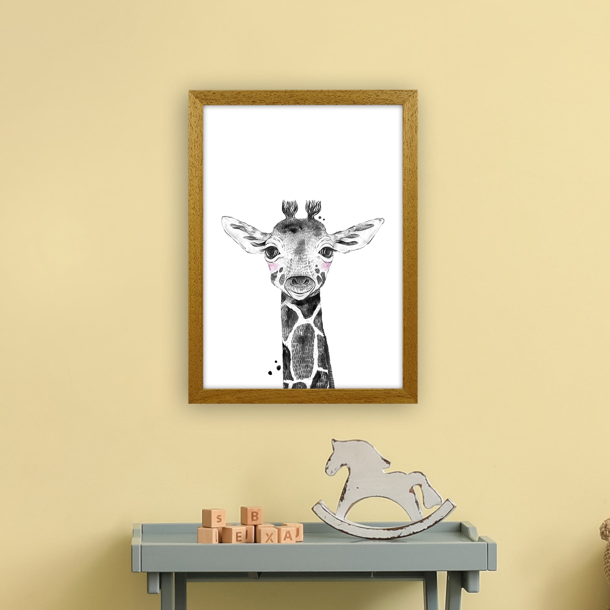 Safari Babies Giraffe  Art Print by Pixy Paper A3 Print Only