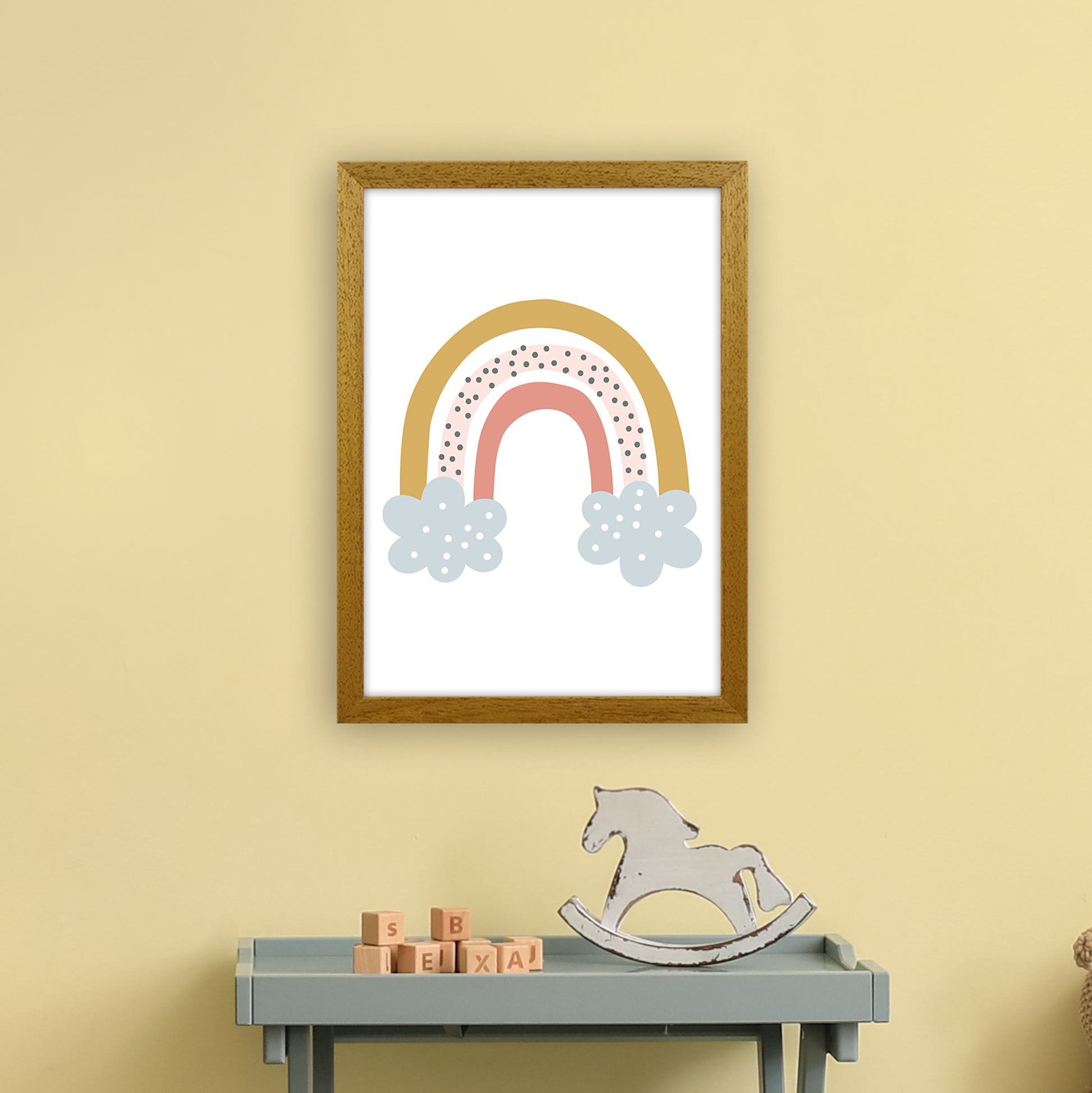 Rainbow With Clouds  Art Print by Pixy Paper A3 Print Only