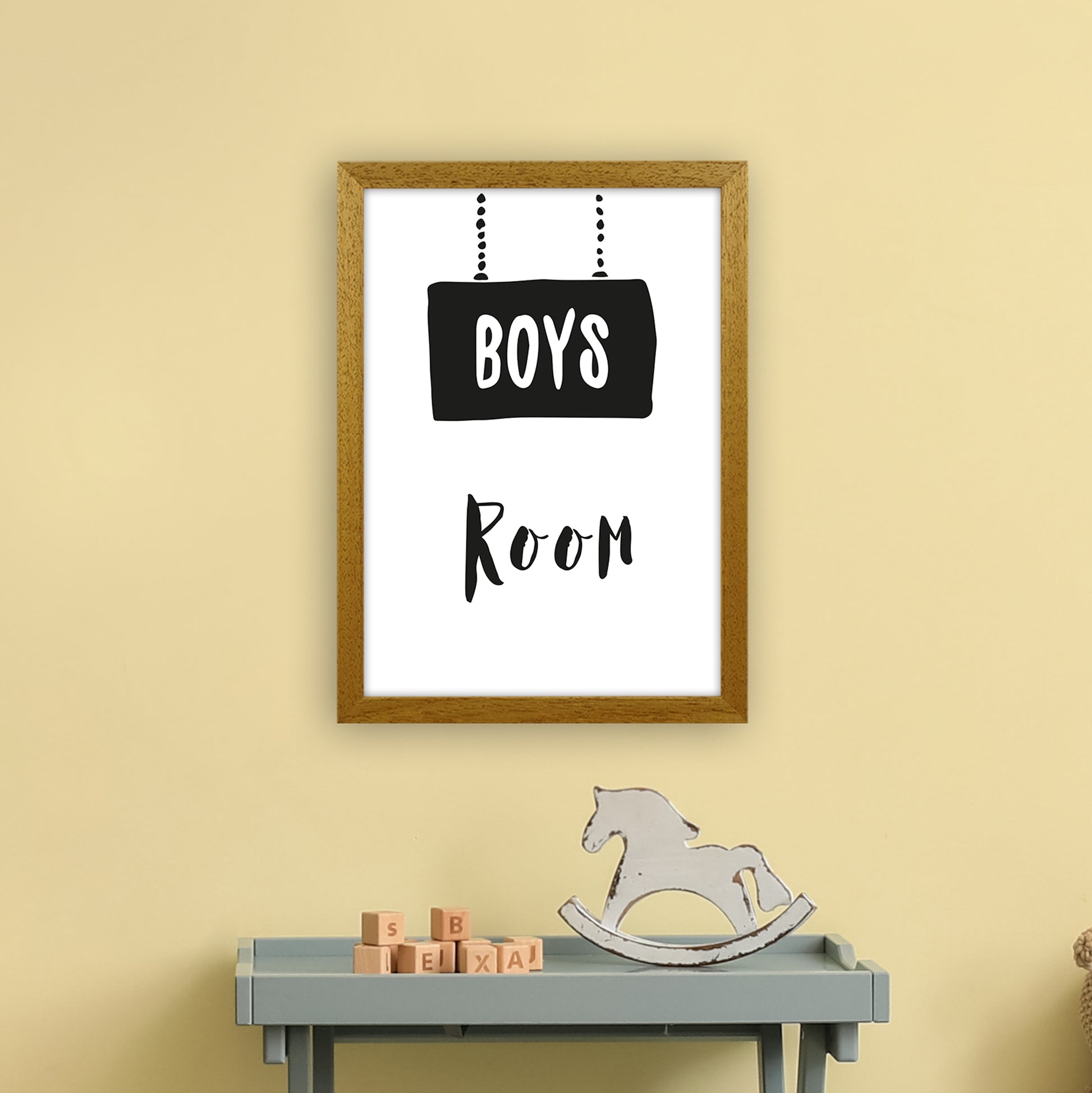 Boys Room Black  Art Print by Pixy Paper A3 Print Only