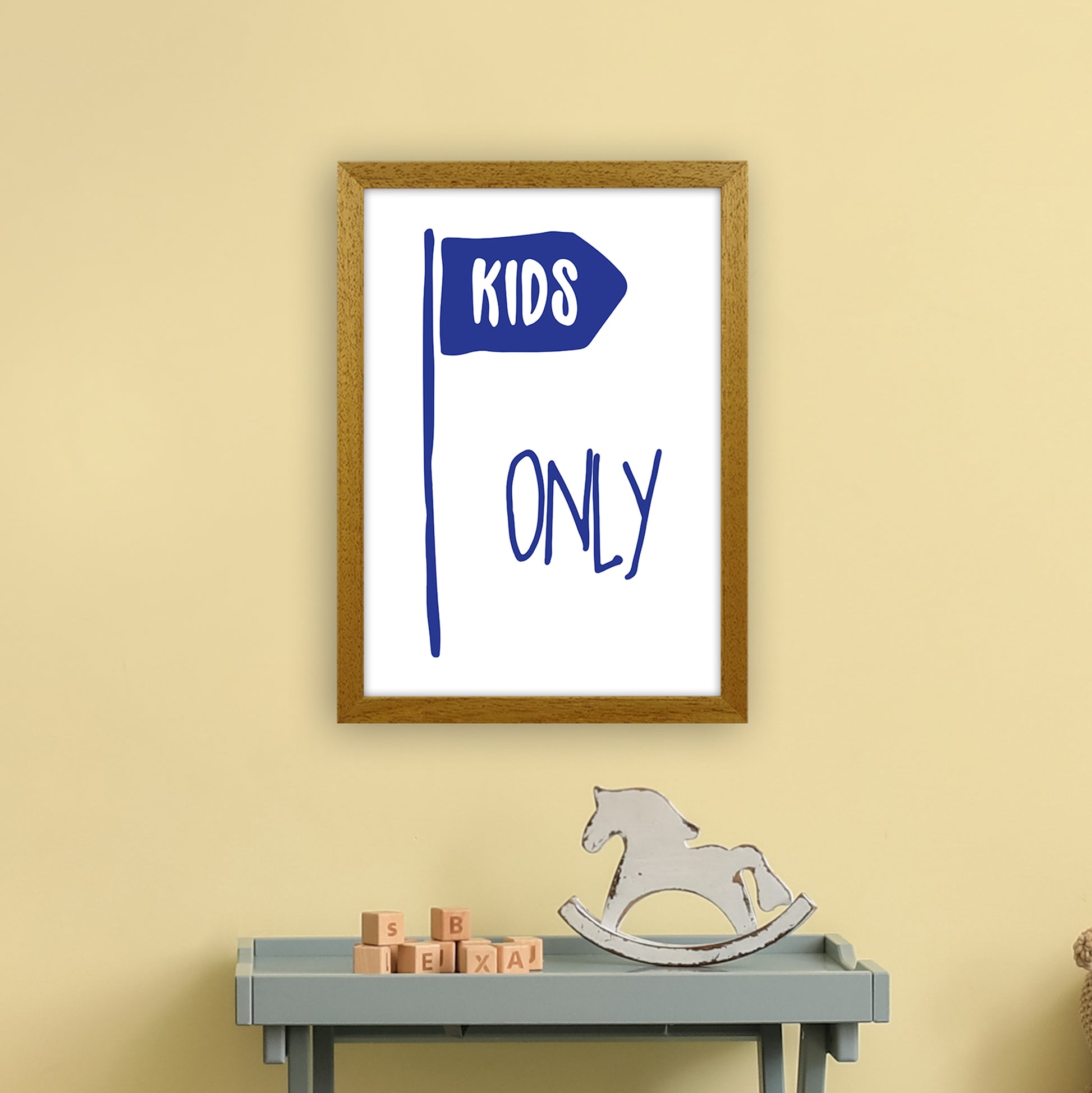 Kids Only Navy  Art Print by Pixy Paper A3 Print Only