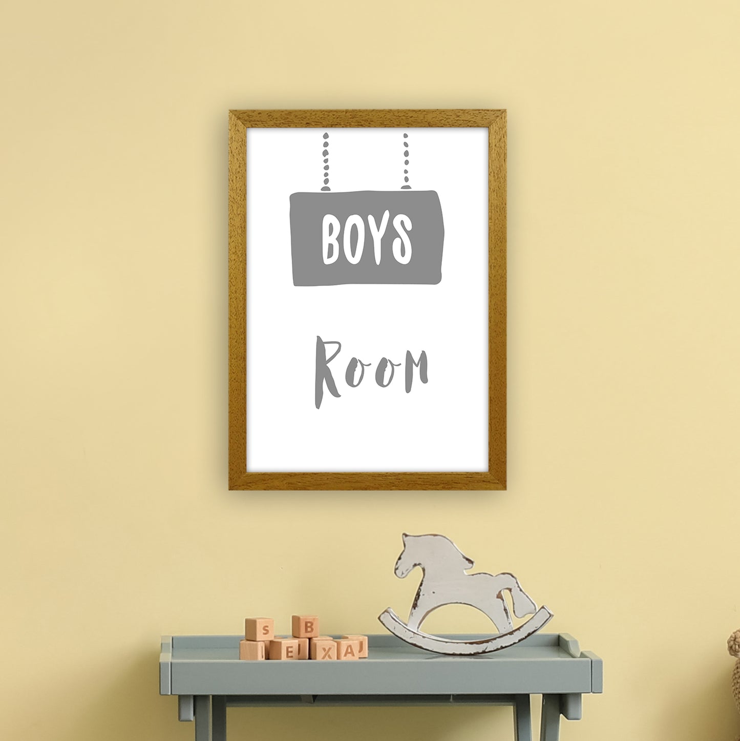 Boys Room Grey  Art Print by Pixy Paper A3 Print Only