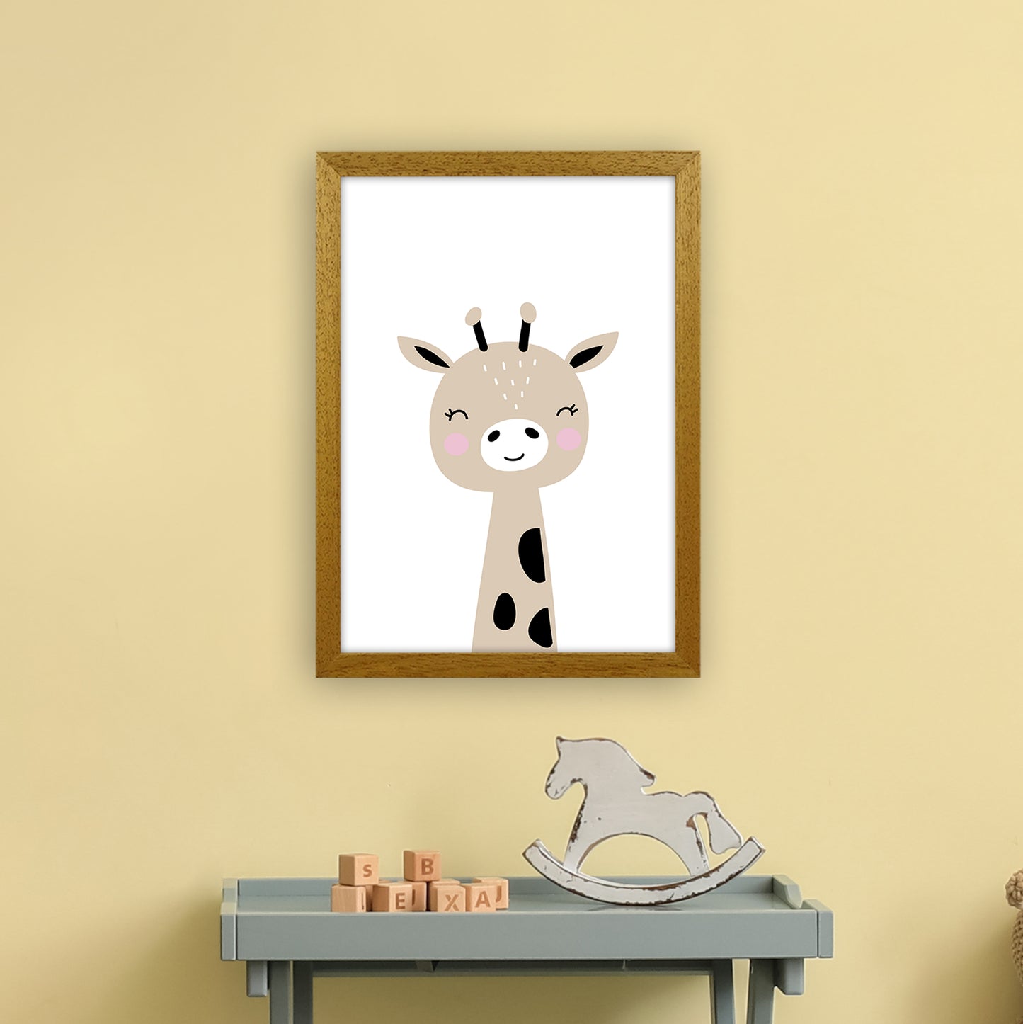 Giraffe Brown  Art Print by Pixy Paper A3 Print Only