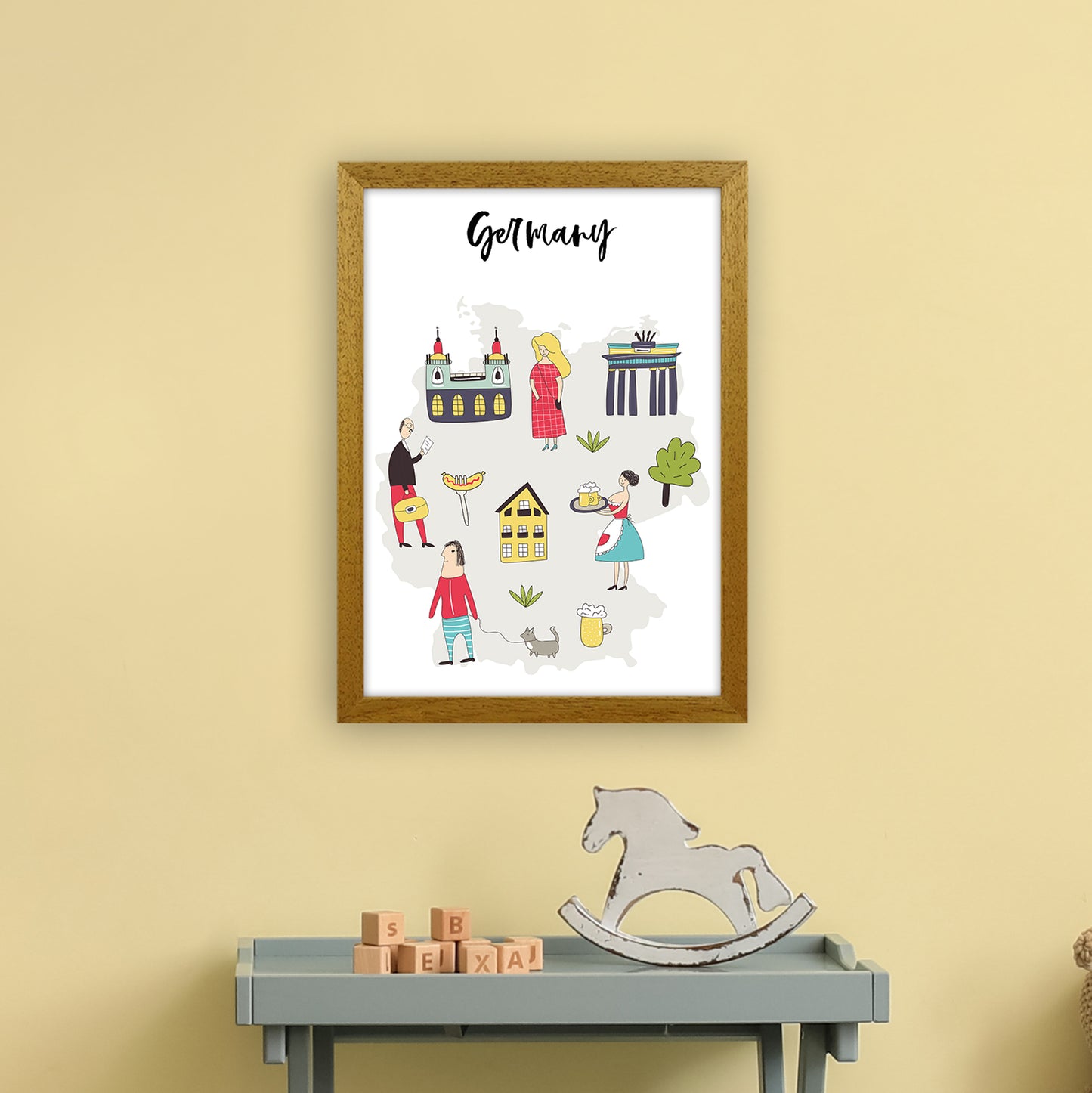 Germany Map  Art Print by Pixy Paper A3 Print Only