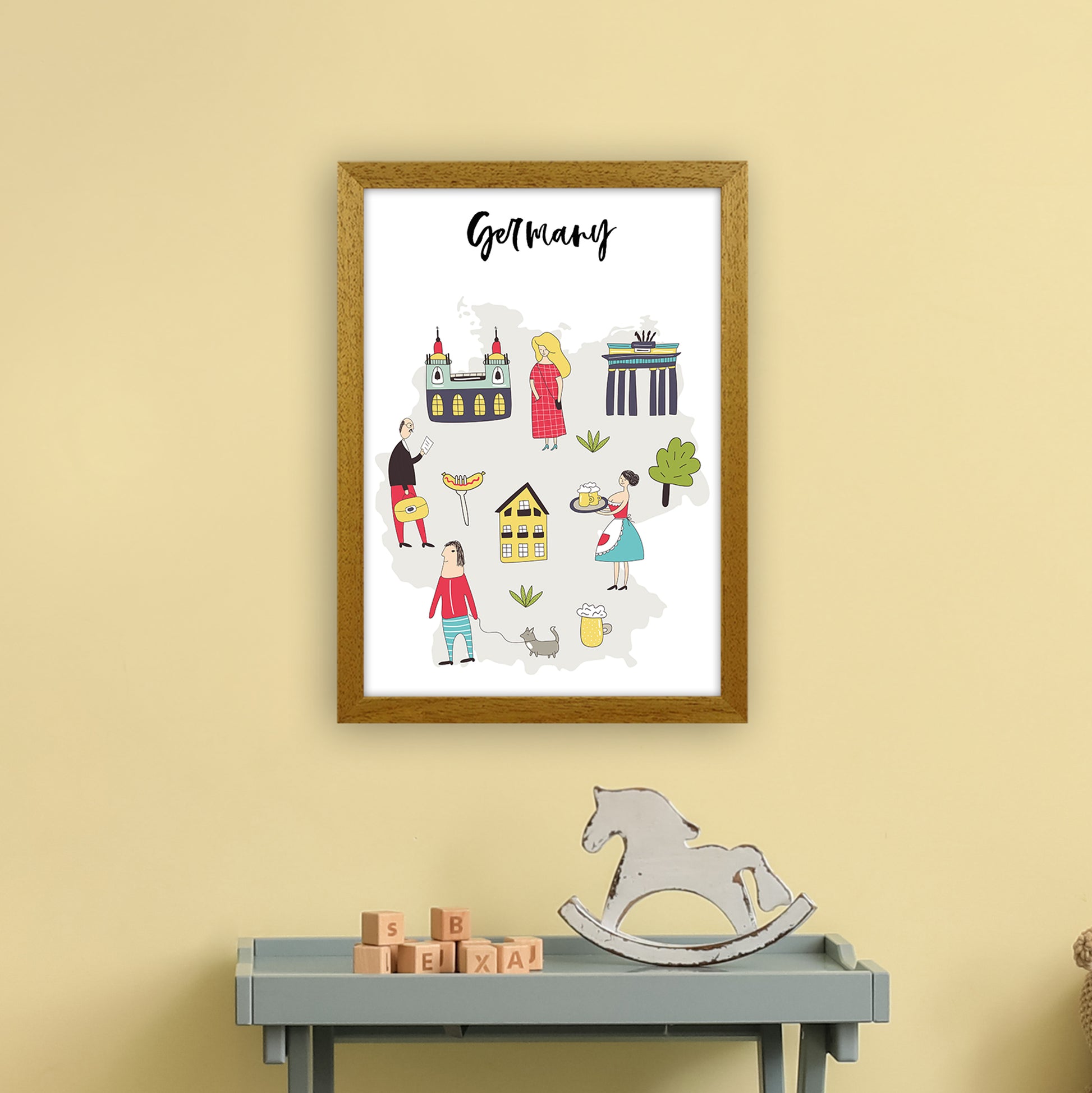 Germany Map  Art Print by Pixy Paper A3 Print Only