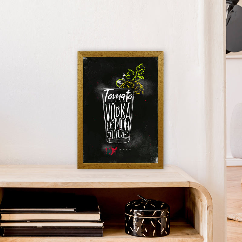 Bloody Mary Cocktail Black  Art Print by Pixy Paper A3 Print Only