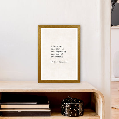 I Love Her - Fitzgerald  Art Print by Pixy Paper A3 Print Only