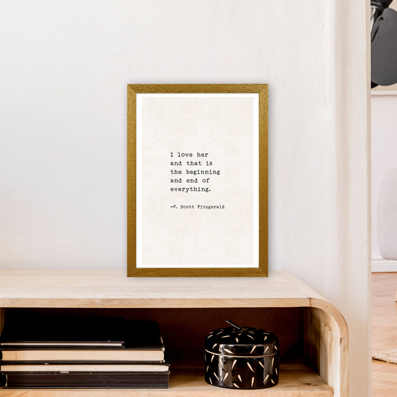 I Love Her - Fitzgerald  Art Print by Pixy Paper A3 Print Only