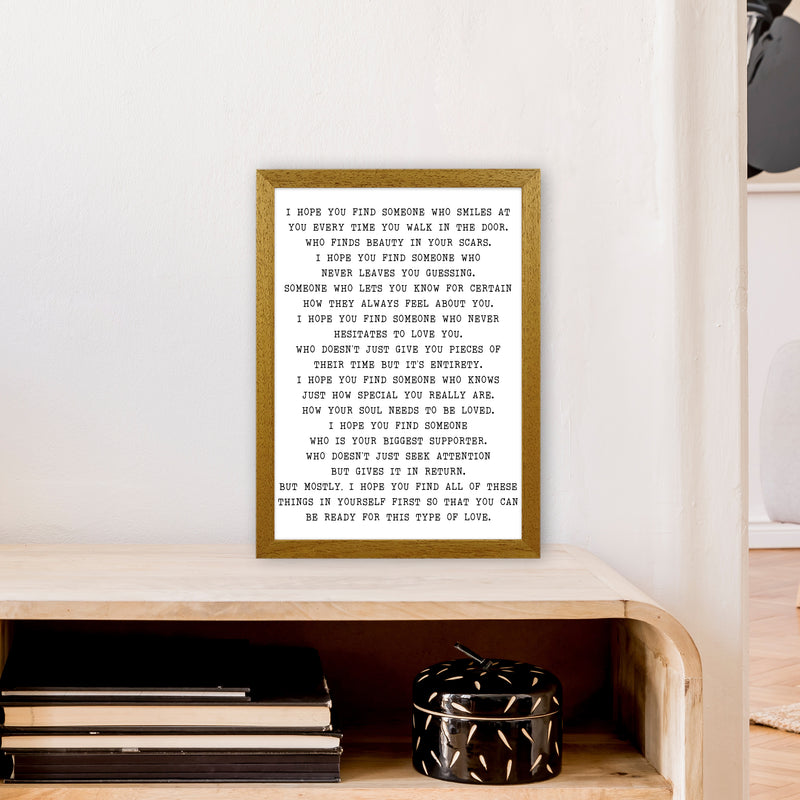 I Hope You Fine Someone  Art Print by Pixy Paper A3 Print Only