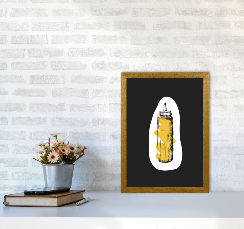 Kitchen Pop Mustard Off Black Art Print by Pixy Paper A3 Print Only