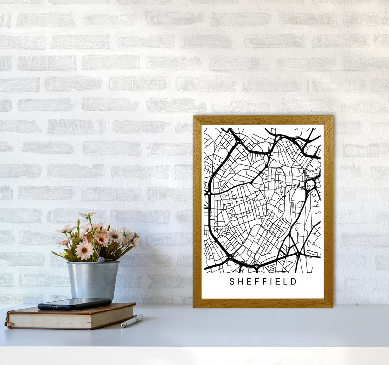 Sheffield Map Art Print by Pixy Paper A3 Print Only
