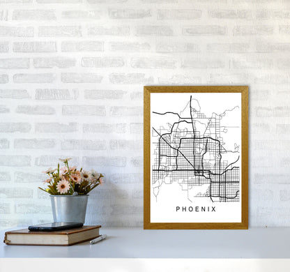 Phoenix Map Art Print by Pixy Paper A3 Print Only