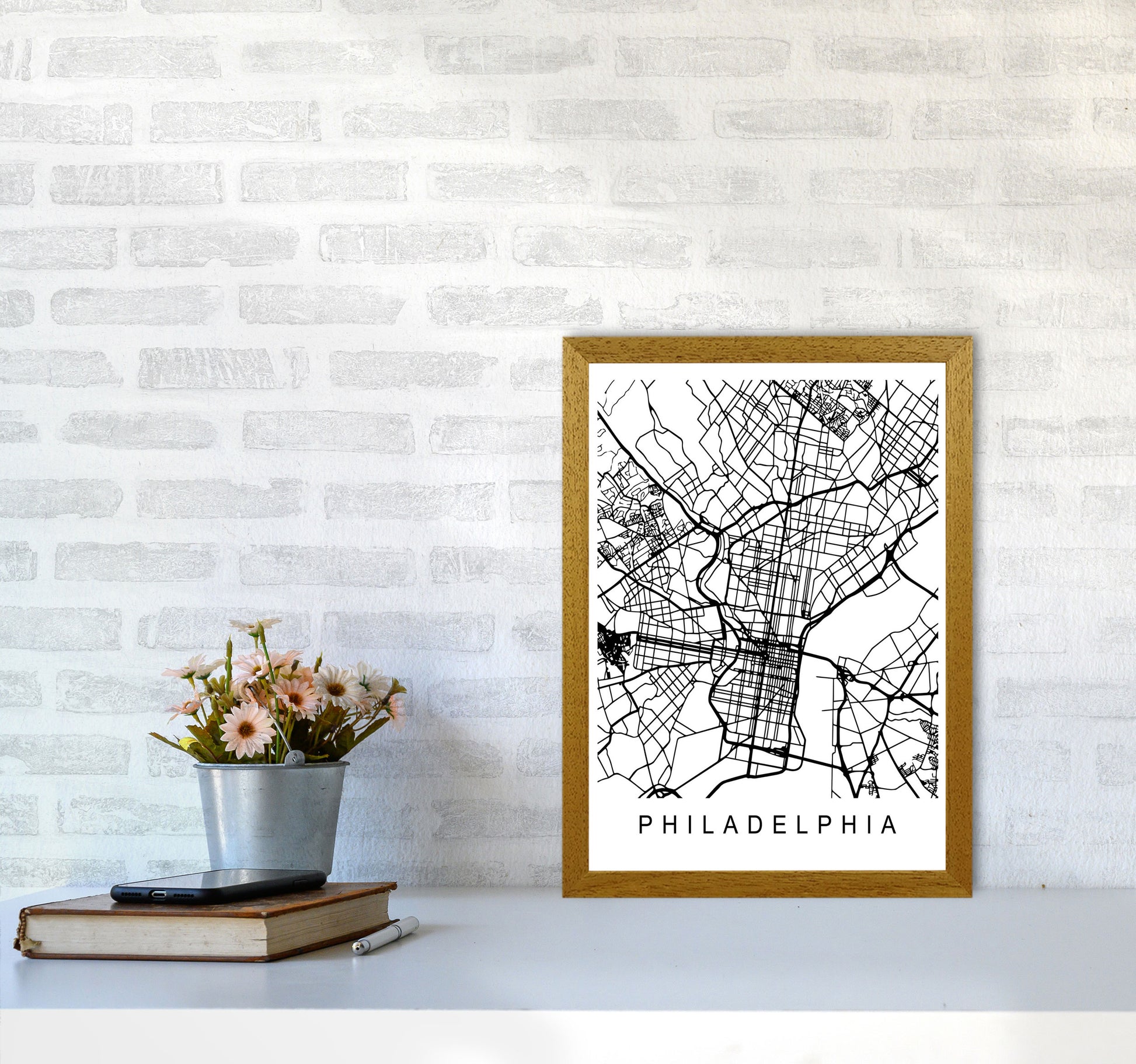 Philadelphia Map Art Print by Pixy Paper A3 Print Only