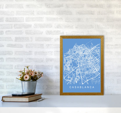 Casablanca Map Blueprint Art Print by Pixy Paper A3 Print Only