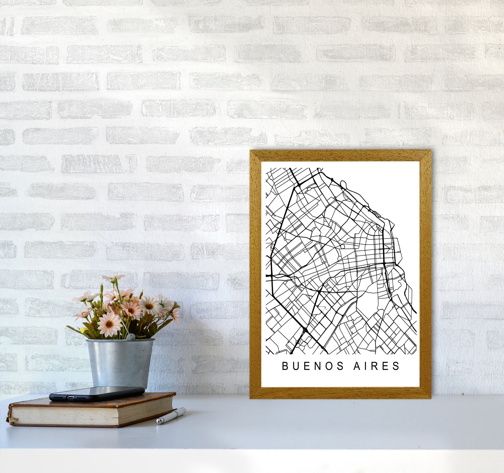 Buenos Aires Map Art Print by Pixy Paper A3 Print Only