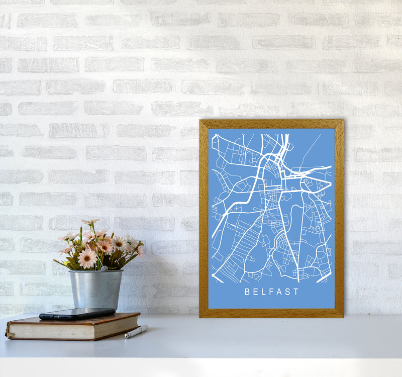 Belfast Map Blueprint Art Print by Pixy Paper A3 Print Only